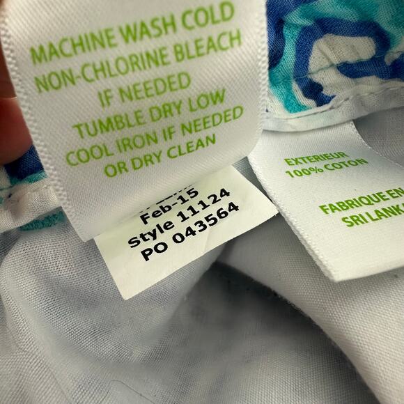 Lilly Pulitzer Womens Adie Chasing Tail Fish Side Zip 100% Cotton Blue Shorts 00 - Picture 9 of 9